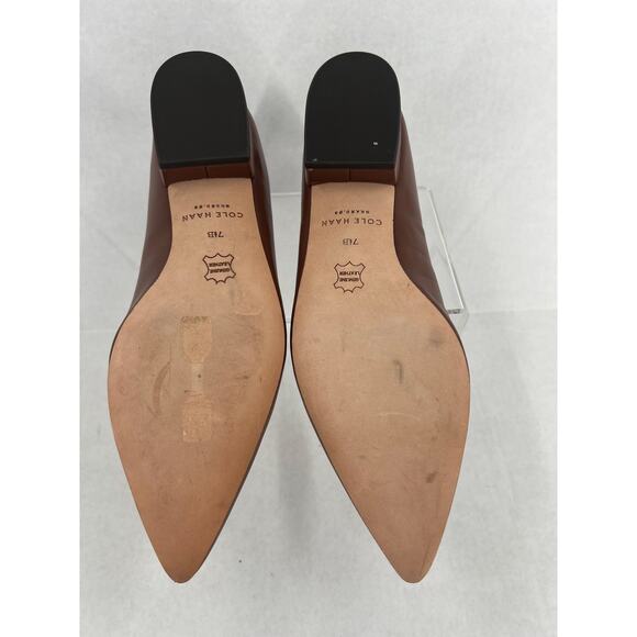 Cole Haan Brown Leather Pointed Toe Flats - Picture 3 of 4